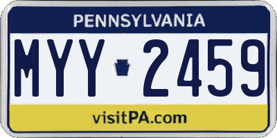 PA license plate MYY2459
