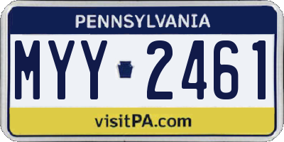 PA license plate MYY2461