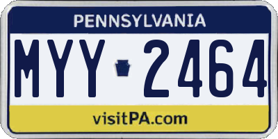 PA license plate MYY2464