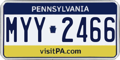 PA license plate MYY2466