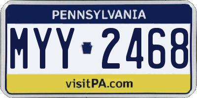 PA license plate MYY2468