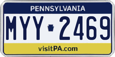 PA license plate MYY2469