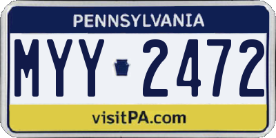 PA license plate MYY2472