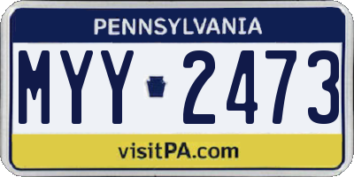 PA license plate MYY2473