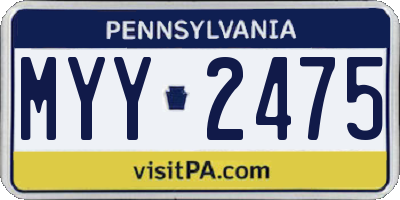 PA license plate MYY2475
