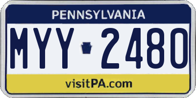 PA license plate MYY2480