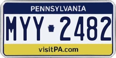 PA license plate MYY2482