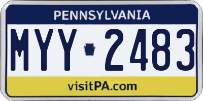 PA license plate MYY2483