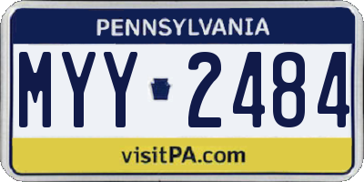 PA license plate MYY2484