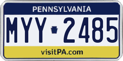 PA license plate MYY2485