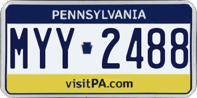 PA license plate MYY2488