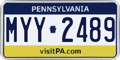 PA license plate MYY2489