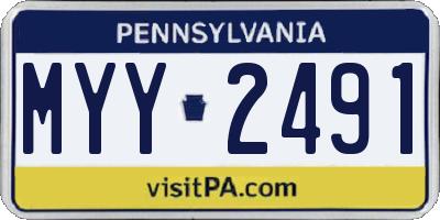 PA license plate MYY2491
