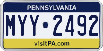 PA license plate MYY2492
