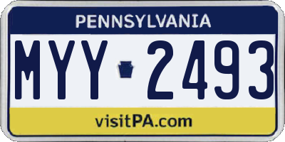 PA license plate MYY2493