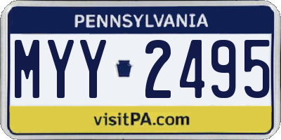 PA license plate MYY2495