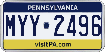 PA license plate MYY2496