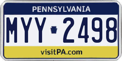PA license plate MYY2498