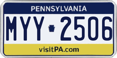 PA license plate MYY2506