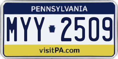 PA license plate MYY2509