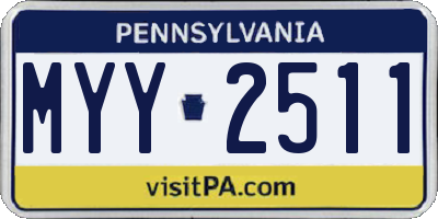 PA license plate MYY2511