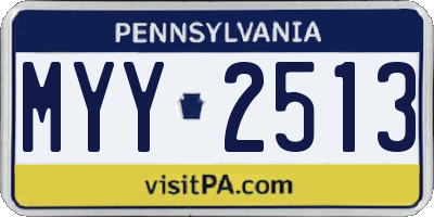 PA license plate MYY2513