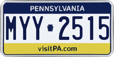 PA license plate MYY2515