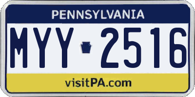 PA license plate MYY2516
