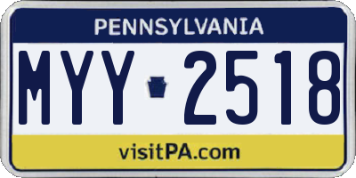PA license plate MYY2518