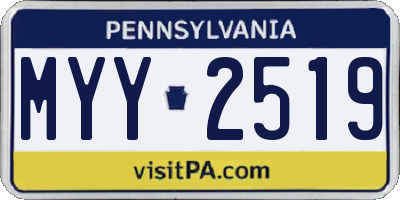 PA license plate MYY2519