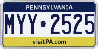 PA license plate MYY2525