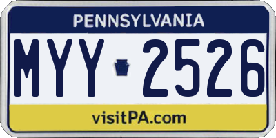 PA license plate MYY2526