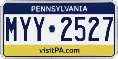 PA license plate MYY2527