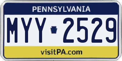 PA license plate MYY2529