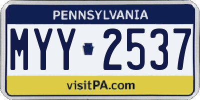 PA license plate MYY2537