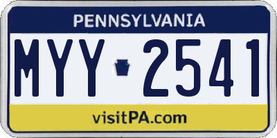 PA license plate MYY2541