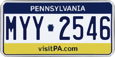 PA license plate MYY2546