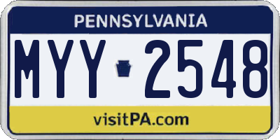 PA license plate MYY2548