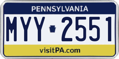 PA license plate MYY2551