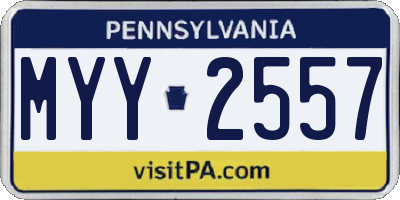 PA license plate MYY2557