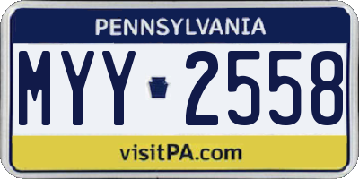PA license plate MYY2558