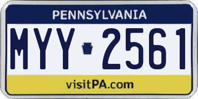 PA license plate MYY2561