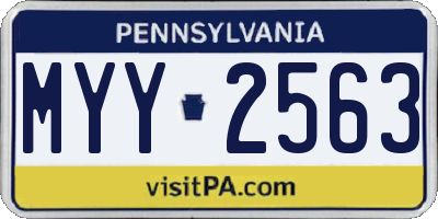 PA license plate MYY2563