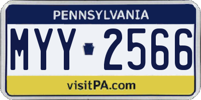 PA license plate MYY2566