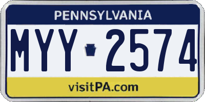 PA license plate MYY2574