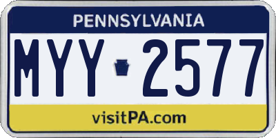PA license plate MYY2577