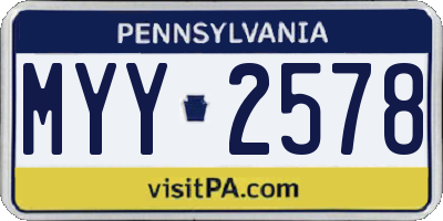 PA license plate MYY2578