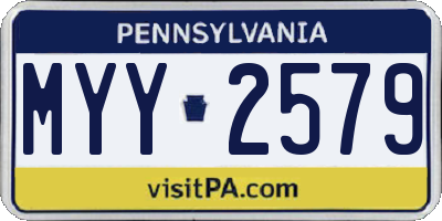 PA license plate MYY2579
