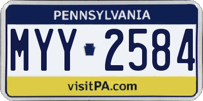 PA license plate MYY2584