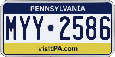 PA license plate MYY2586